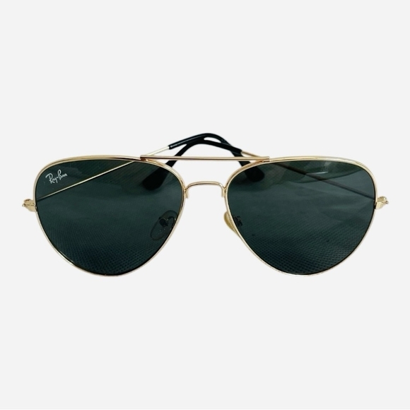 Vintage RAY-BAN Gold Metal Frame Sunglasses Glass Sunglasses Aviators Sunglasses - Picture 2 of 8